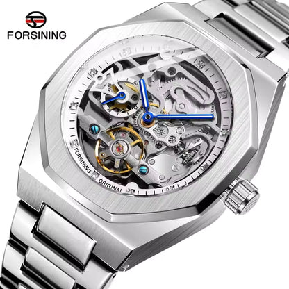 Men's Luxury Skeleton Watch – Automatic Steel
