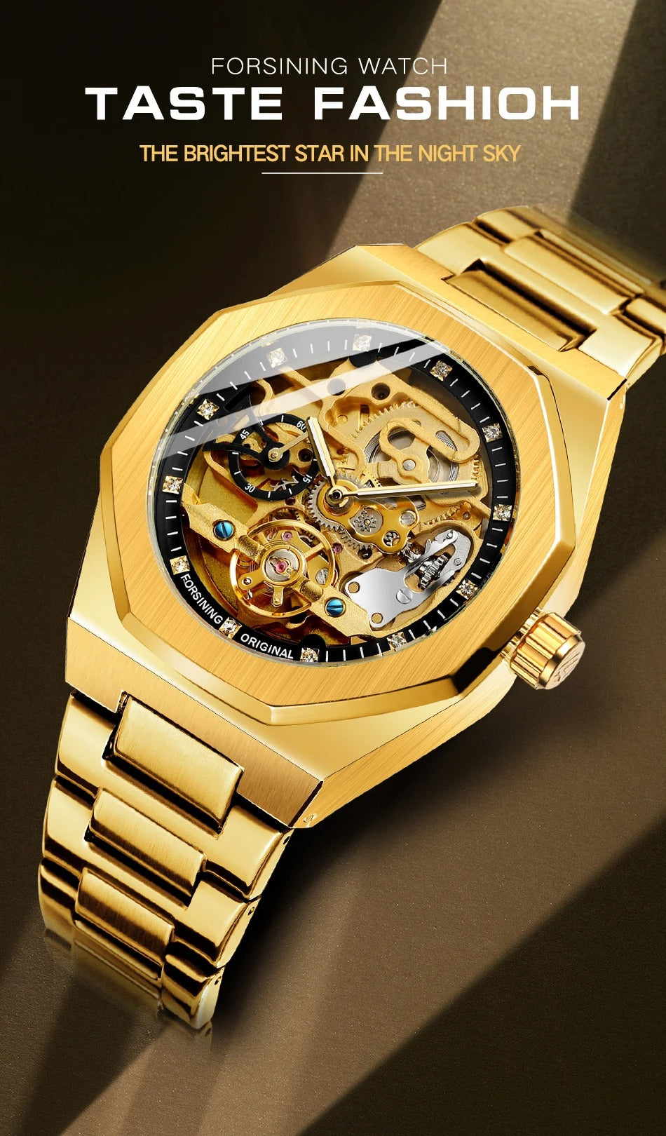 Men's Luxury Skeleton Watch – Automatic Steel