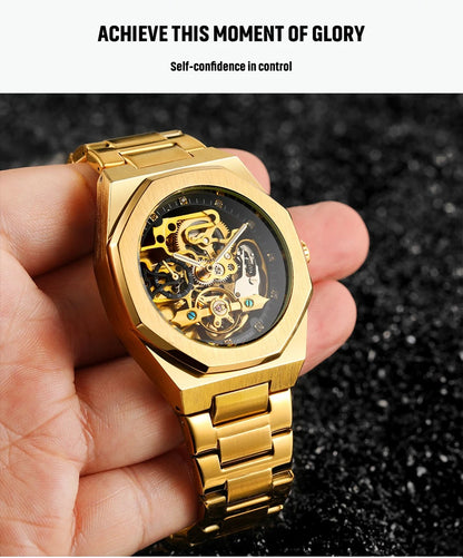 Men's Luxury Skeleton Watch – Automatic Steel