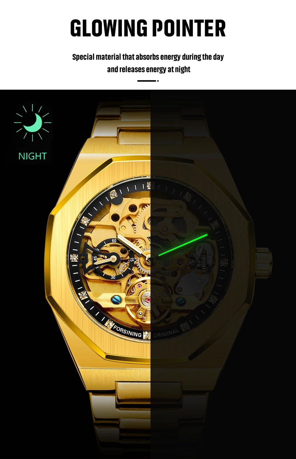 Men's Luxury Skeleton Watch – Automatic Steel