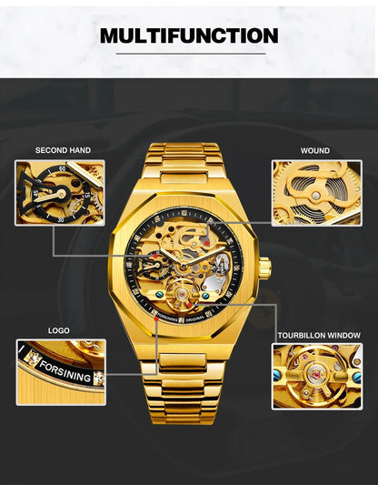 Men's Luxury Skeleton Watch – Automatic Steel