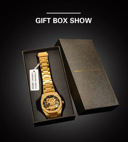 Men's Luxury Skeleton Watch – Automatic Steel