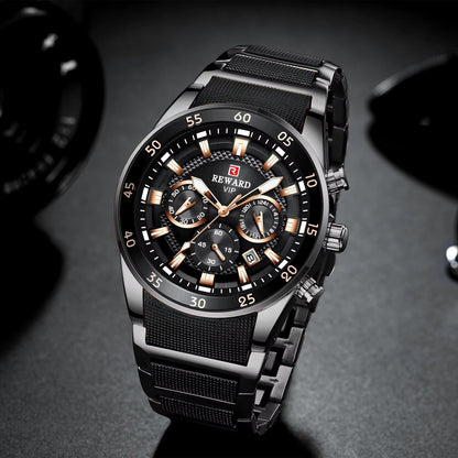 Men's Gold Quartz Watch – Luxury Analog Edition